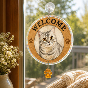 Custom Cat Photo Watercolor Welcome Doormat - Personalized 1 Layered Suncatcher with Charm 0e960d87-90df-4295-98e7-d37e88147ed1.jpg