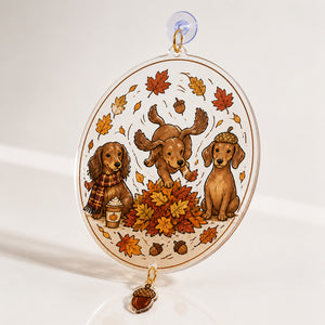 Autumn Dachshund Leaf Pile Tee - 1 Layered Suncatcher with Charm 0ec0d335-36a3-4995-b4cc-1f94189ece82.jpg