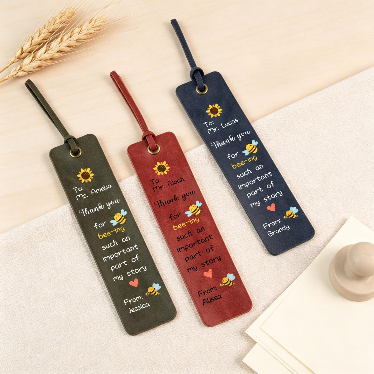 Custom Leather Bookmark with Name, Personalized Reading Gift, Teacher Appreciation Gift, Thank You Gift, Book Lover Present, Teacher Gift 0edd4e87-3c4a-4748-9df3-aea6b7853109-6.jpg