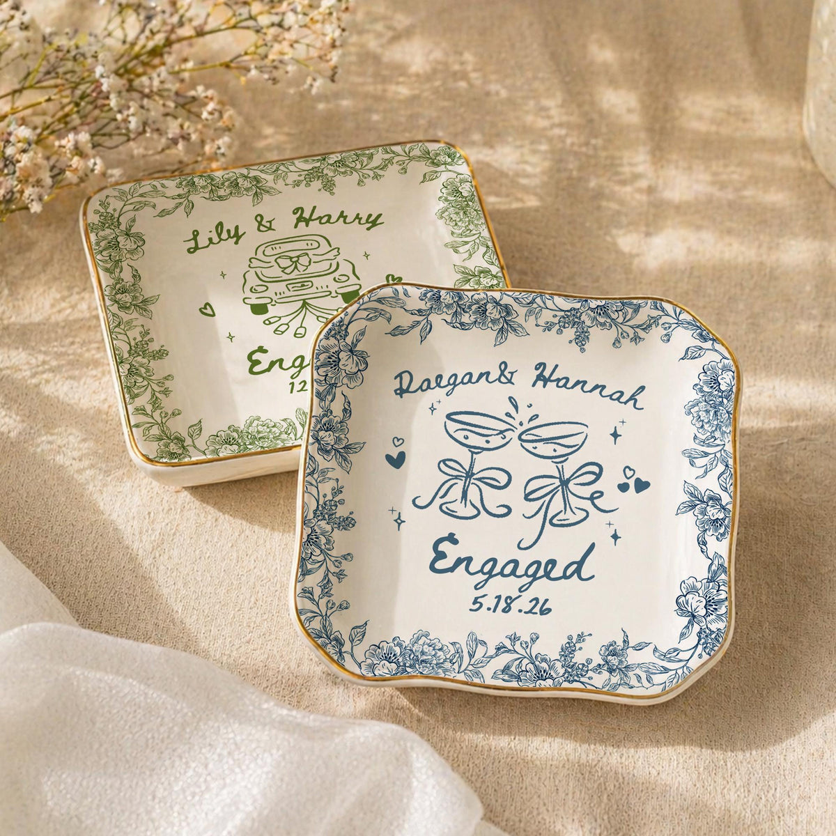 Personalized Ceramic Ring Dish, Custom Engagement Gift, Whimsical Gift for Engaged Couples Newlyweds Friends, Wedding Bride & Groom 0ee85865-d22d-4ecc-952e-ca0b7a18df0a-1.jpg