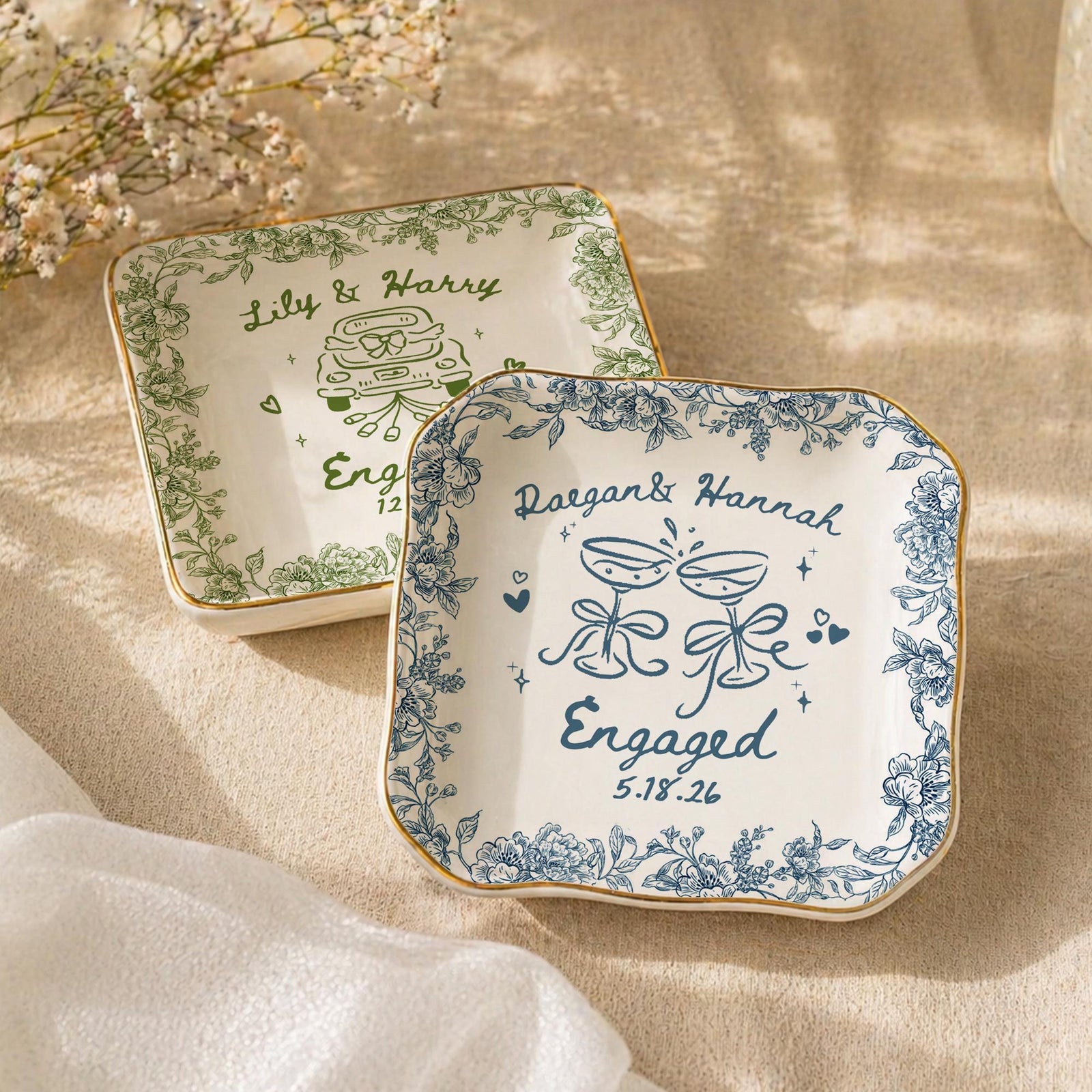 Personalized Ceramic Ring Dish, Custom Engagement Gift, Whimsical Gift for Engaged Couples Newlyweds Friends, Wedding Bride & Groom 0ee85865-d22d-4ecc-952e-ca0b7a18df0a-1.jpg
