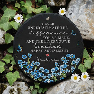 Garden Stone Retirement Gift, Personalized Floral Retirement Gift For Grandma, Colleague Retirement Keepsake, Retired Coworker, Mother's Day 0eff6966-32cd-4aa0-8874-4bc5469e546b-7.jpg