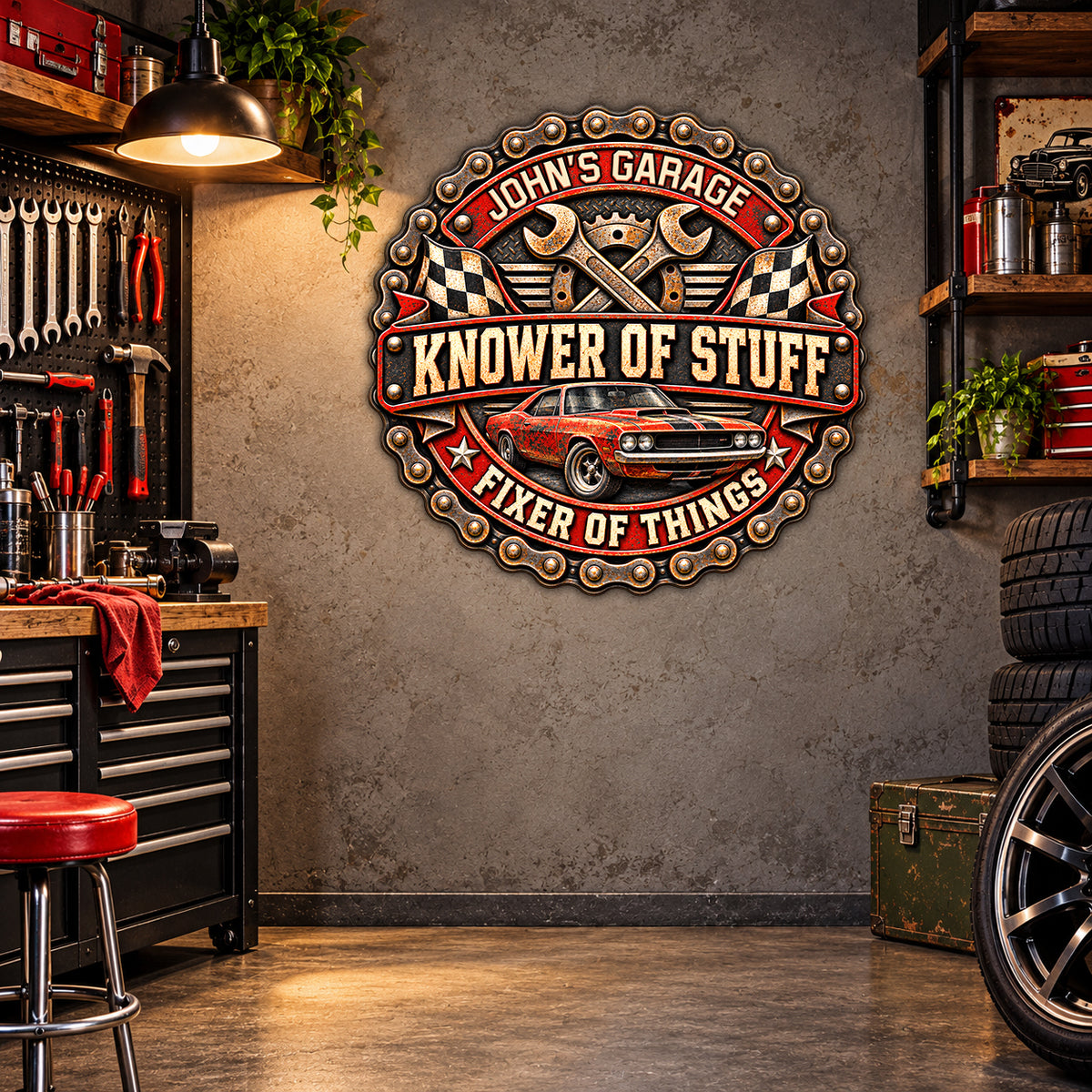 Knower Of Stuff Metal Wall Art - Personalized Garage Gifts for Him 0f1c6895-05fe-4068-9dc6-7517959d29fb-1.jpg