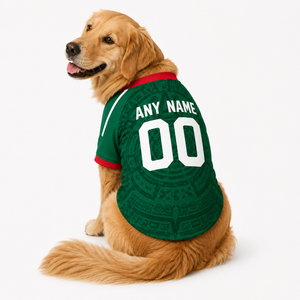 Mexico Dog Tshirt Pet Clothes Jersey Style Custom Name and Number Pet Clothes Gifts