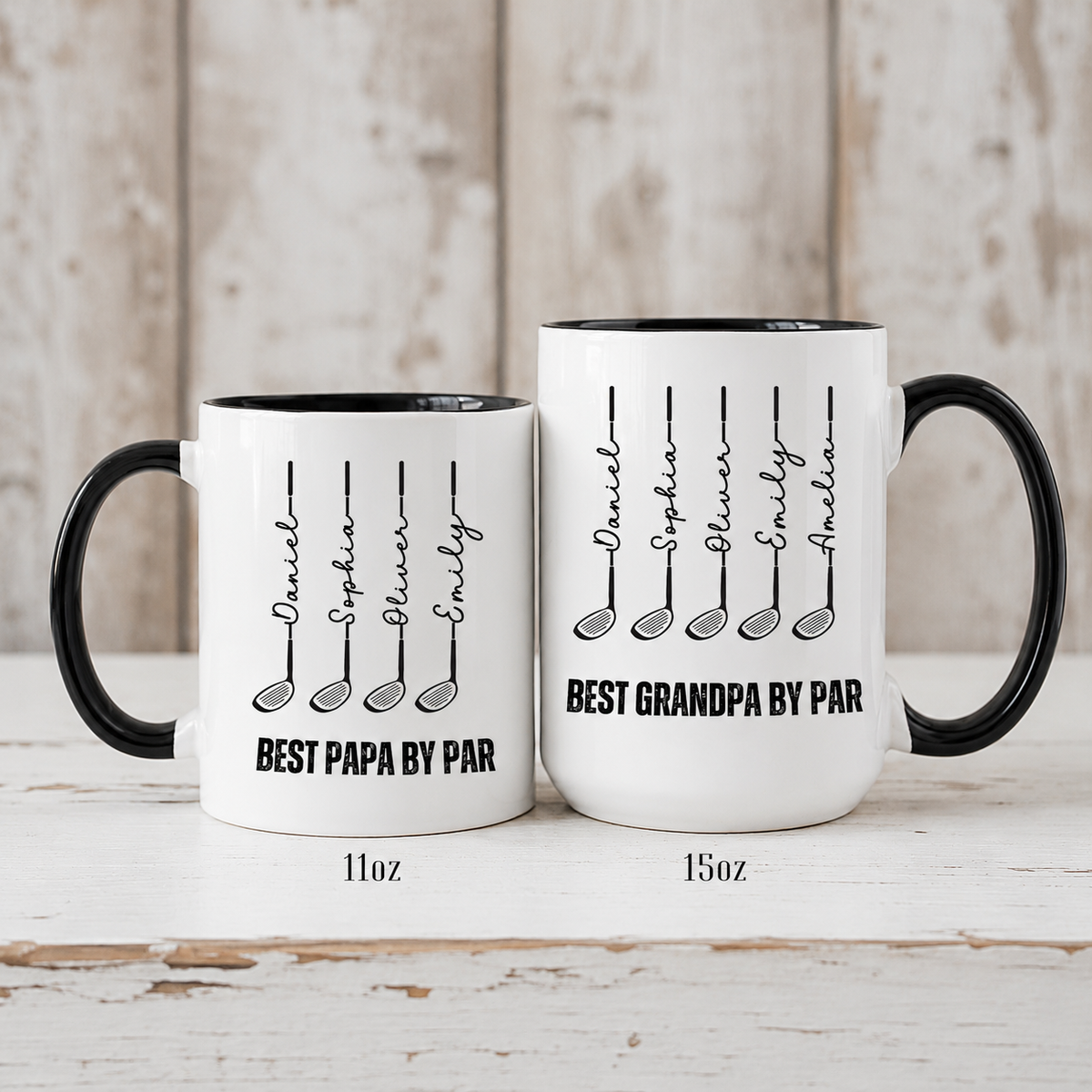 Best Dad by Par Mug Personalized Golf Gift for Dad with Kids Names Fathers Day for Golfer Coffee Cup for Cool Dad Club Golf Lover Coach Gift