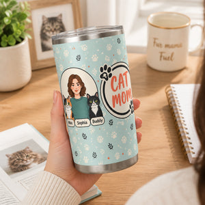 Cat Mom Portrait & Paws Tumbler – Custom Photo-to-Illustration - Personalized Tumbler 0f5bc1cb-3eb7-49e3-9b0d-b0802977d8d1.jpg