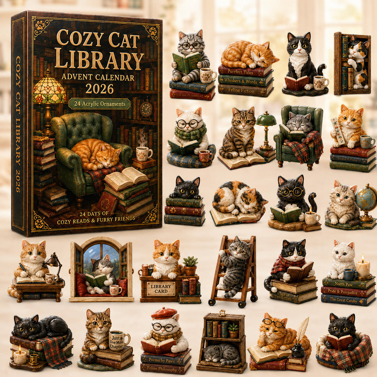 Cozy Cat Library Advent Calendar 2026 - 24-Day Festive Countdown, Acrylic Charms Blind Box - Gift For Reading Lovers 0f8f3de2-6f65-4ec3-8421-2ec1c71fa020-cat.jpg