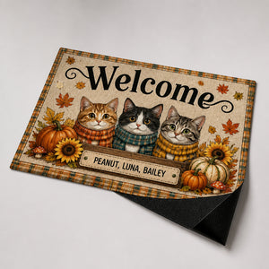 Autumn Cats Welcome Doormat – Personalized Pet Names - Personalized Doormat 0f93cfc4-aa7e-4c30-aa95-bcf88f20cb0d.jpg