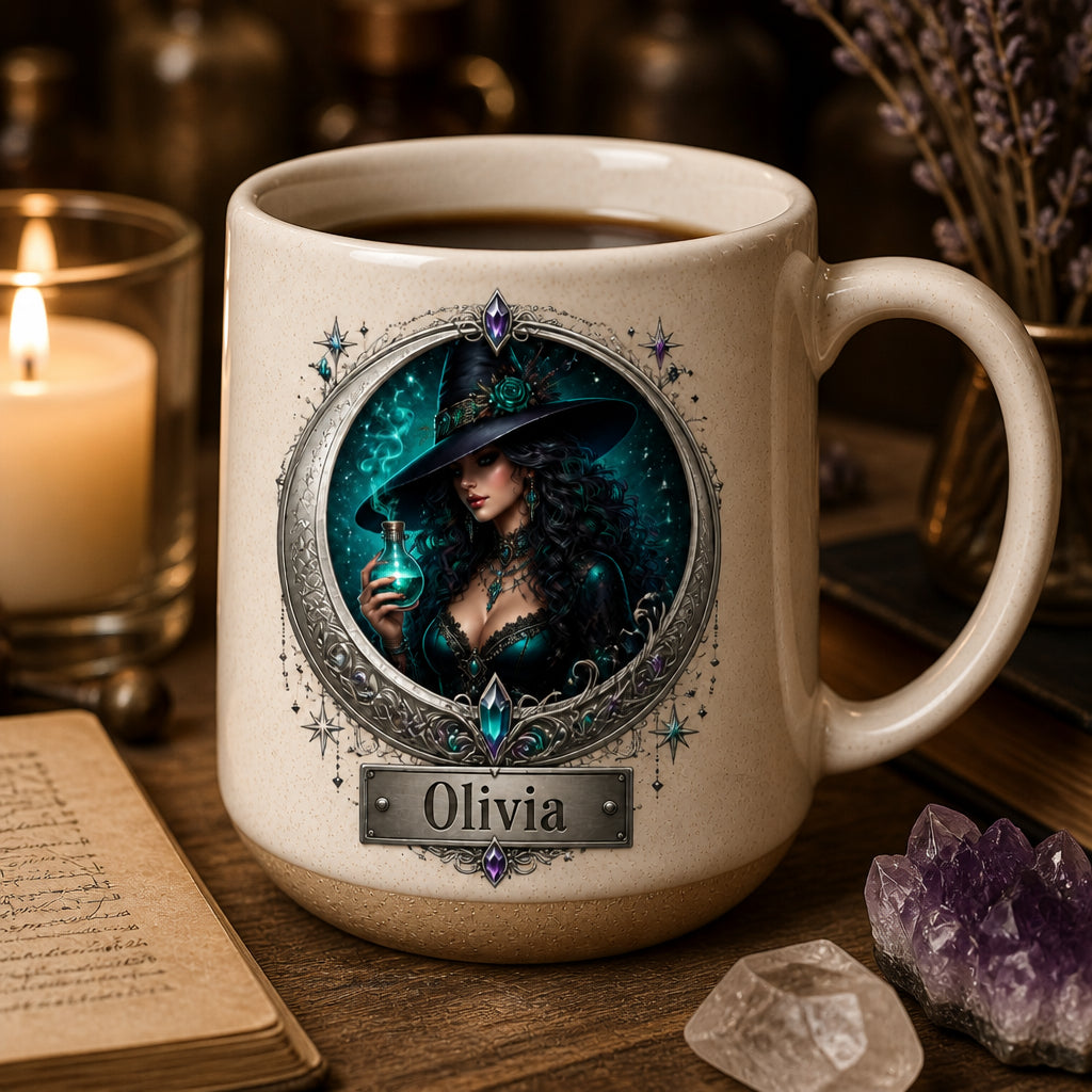Personalized Witch Cameo Pottery Mug – Name Plaque - Personalized Pottery Mug 0fa86acb-bf64-4ea8-8faf-4939952f0637.jpg