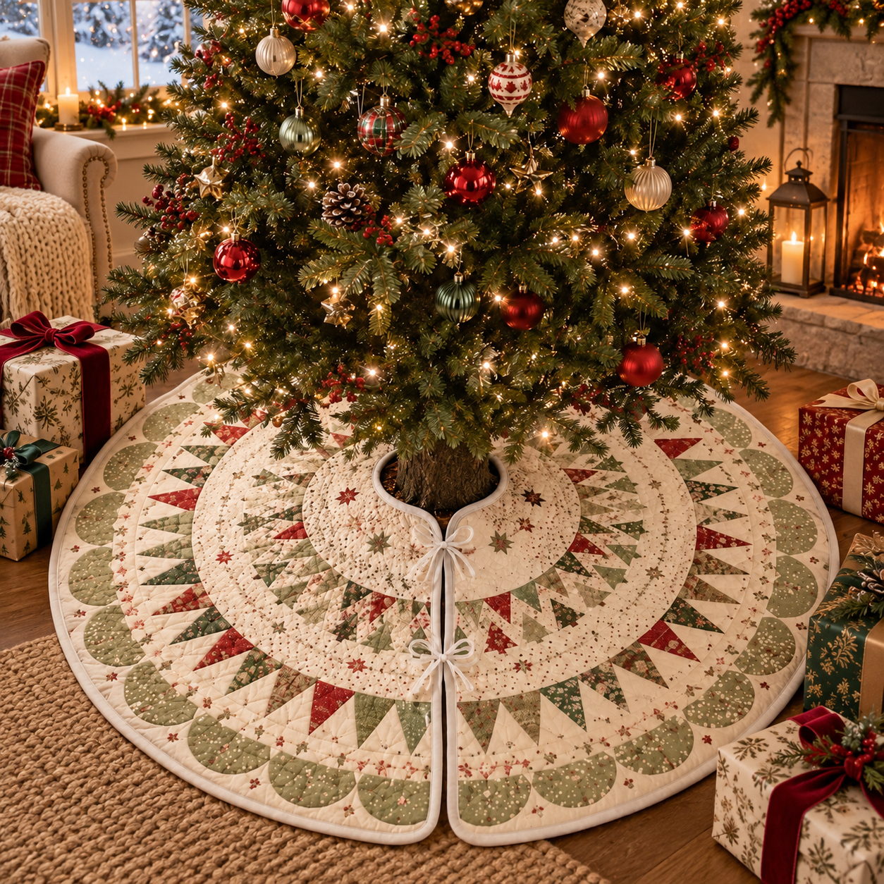 Quilted Christmas Tree Skirt, Patchwork Xmas Tree Skirt, Vintage Red Green Holiday Decor, Farmhouse Xmas Tree Base Cover, Rustic Tree Skirt 0faacc0b-9368-4e54-9ddf-7b884a9ffcf1-dfffddffdkdkf-1-.png