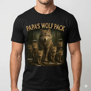 Papa s Wolf Pack - Personalized T-shirt For Father's Day Birthday Gifts For Dad, Grandpa