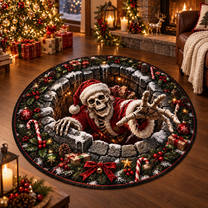 3D Illusion Skeleton Santa Christmas Rug, Gothic Holiday Floor Mat (Round) 0fd900aa-e714-43b6-b2da-8844d34e85a5-ggggggggggf-1-.png