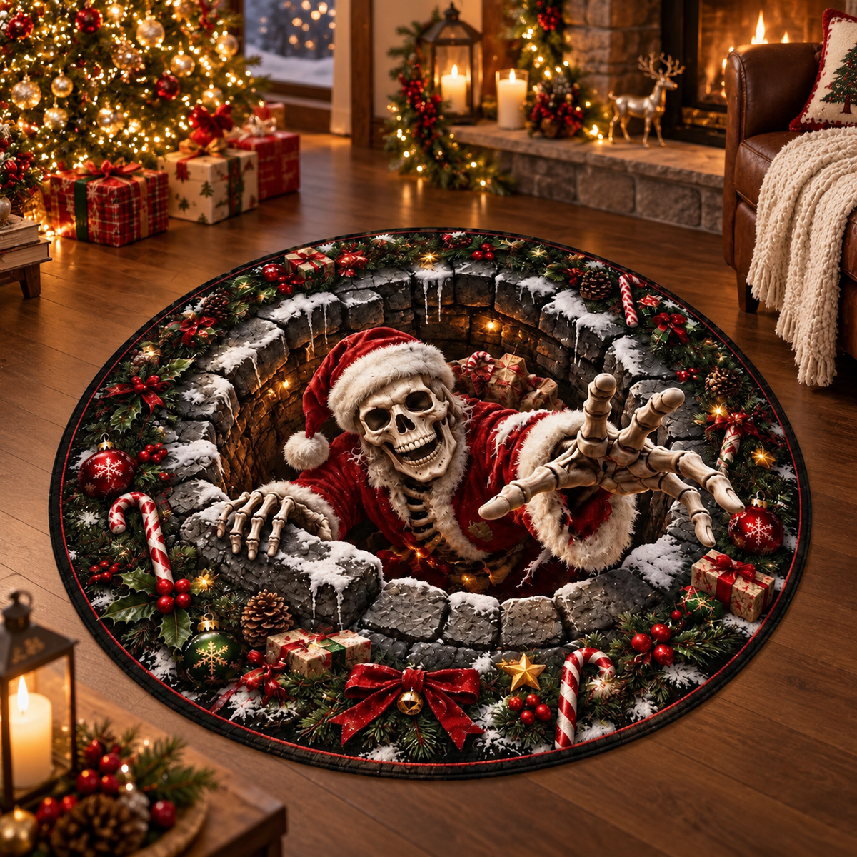 3D Illusion Skeleton Santa Christmas Rug, Gothic Holiday Floor Mat (Round) 0fd900aa-e714-43b6-b2da-8844d34e85a5-ggggggggggf-1-.png