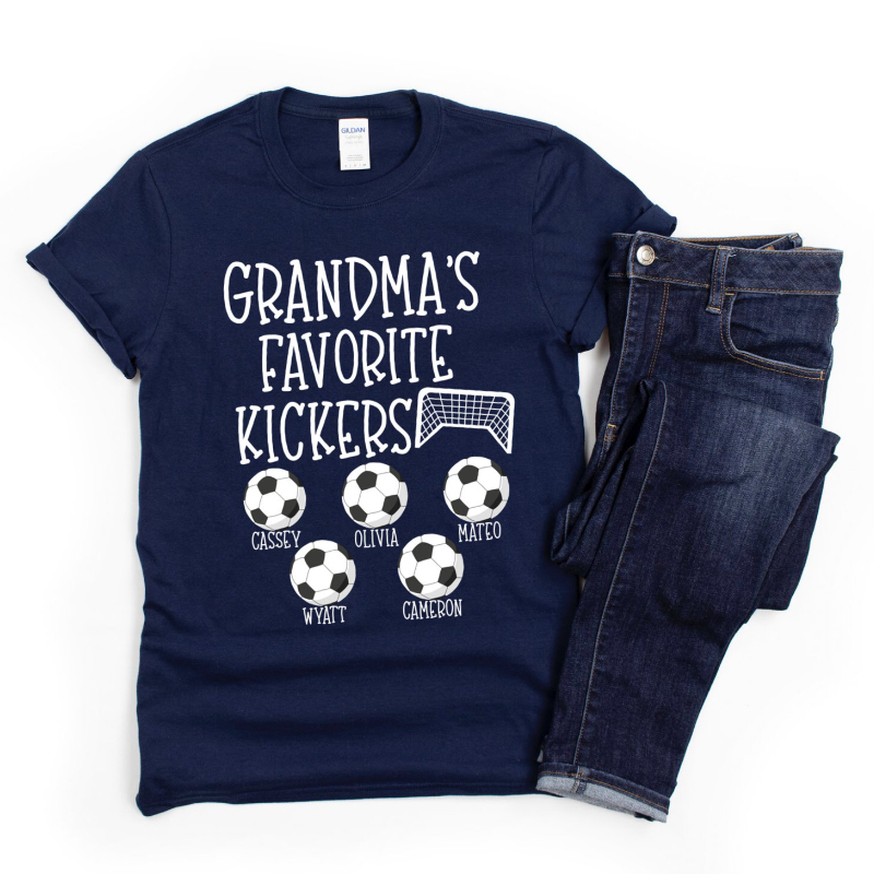 Grandma's Favorite Kickers - Personalized Shirt - Gift For Soccer Grandma