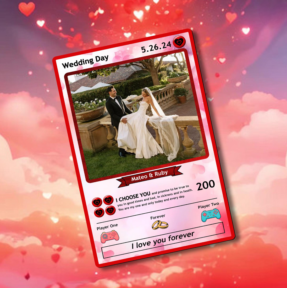 Custom Photo Anniversary Poke Card, Gift for Him, Wedding Photo Card, Anniversary Gift, Couple Gift