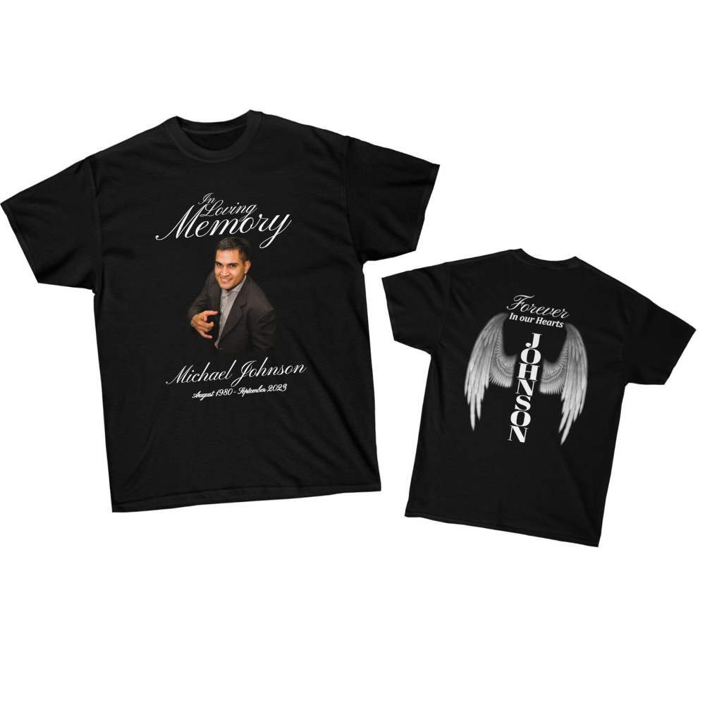 In Loving Memory Forever In Our Heart - Personalized 2 Side Printed Shirt - Memorial Gift