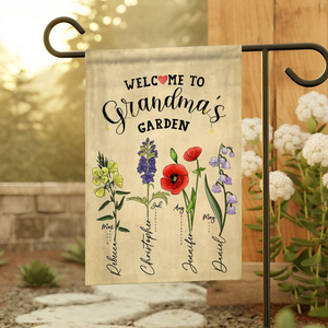 Welcome To Grandma's Garden - Personalized Garden Flag - Gift For Grandma