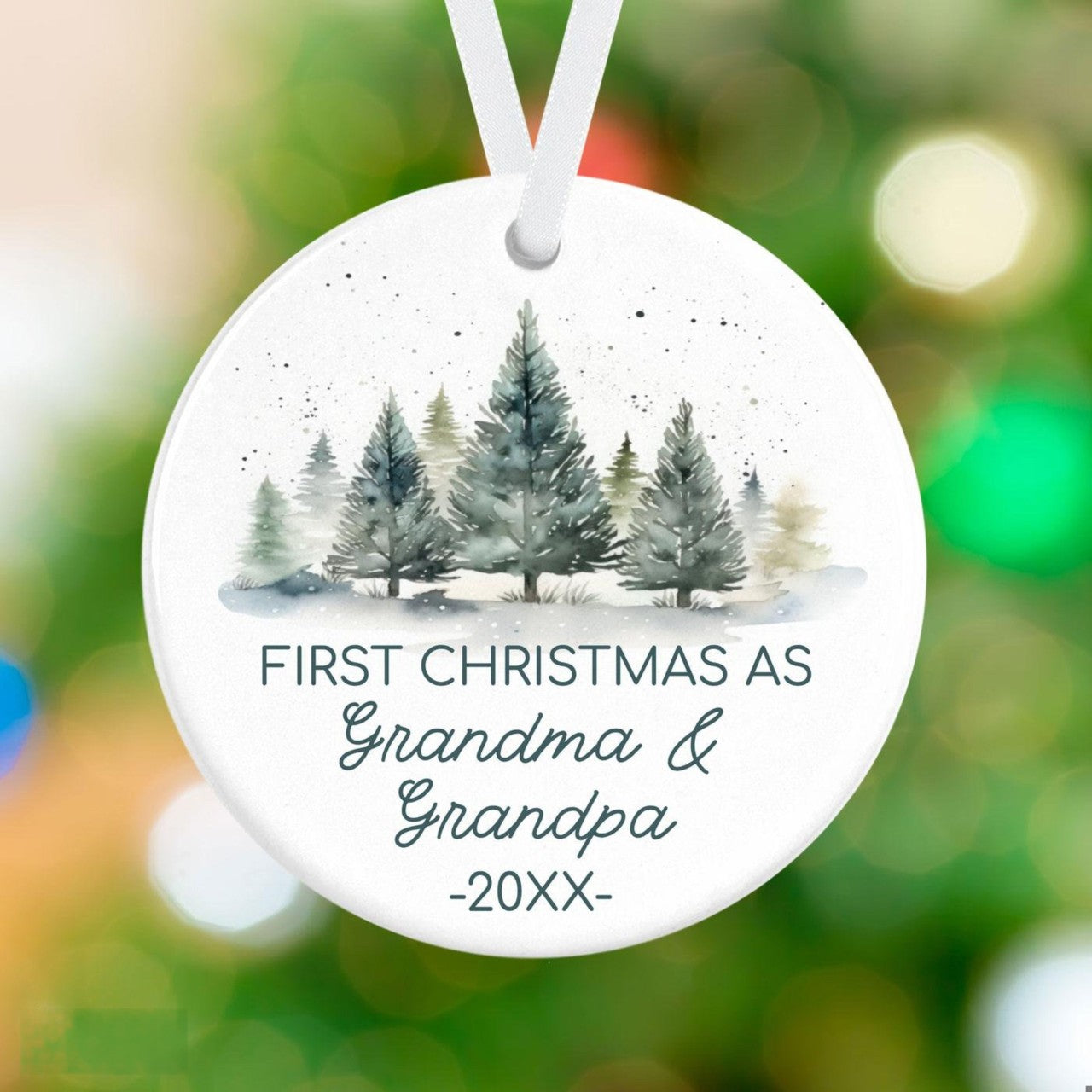 Our First Christmas as Grandma & Grandpa - Personalized Holiday Ornament - Grandparents Gift Ornament
