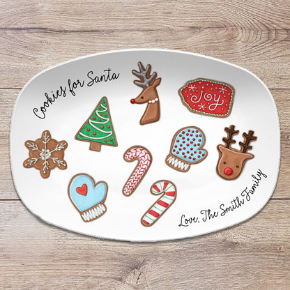 Cookies for Santa Personalized Plate, Keepsake Family Tradition, Cookies and Milk for Santa