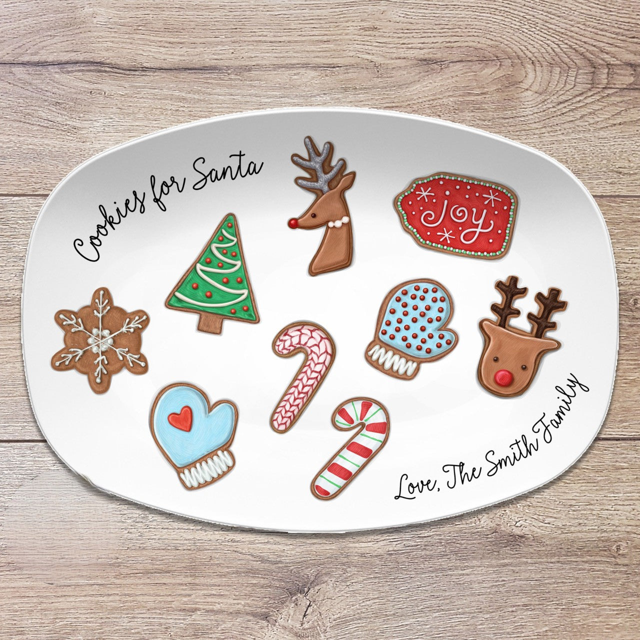 Cookies for Santa Personalized Plate, Keepsake Family Tradition, Cookies and Milk for Santa