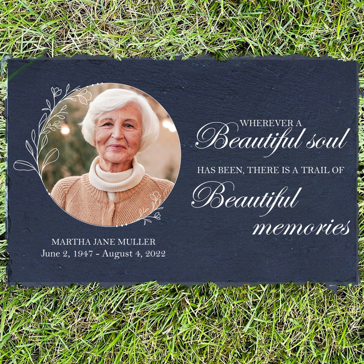 Wherever A Beautiful Souls Has Been, Sympathy Gift, Slate Grave Marker, Keepsake, Remembrance, Bereavement Gift, Loss of a Loved One