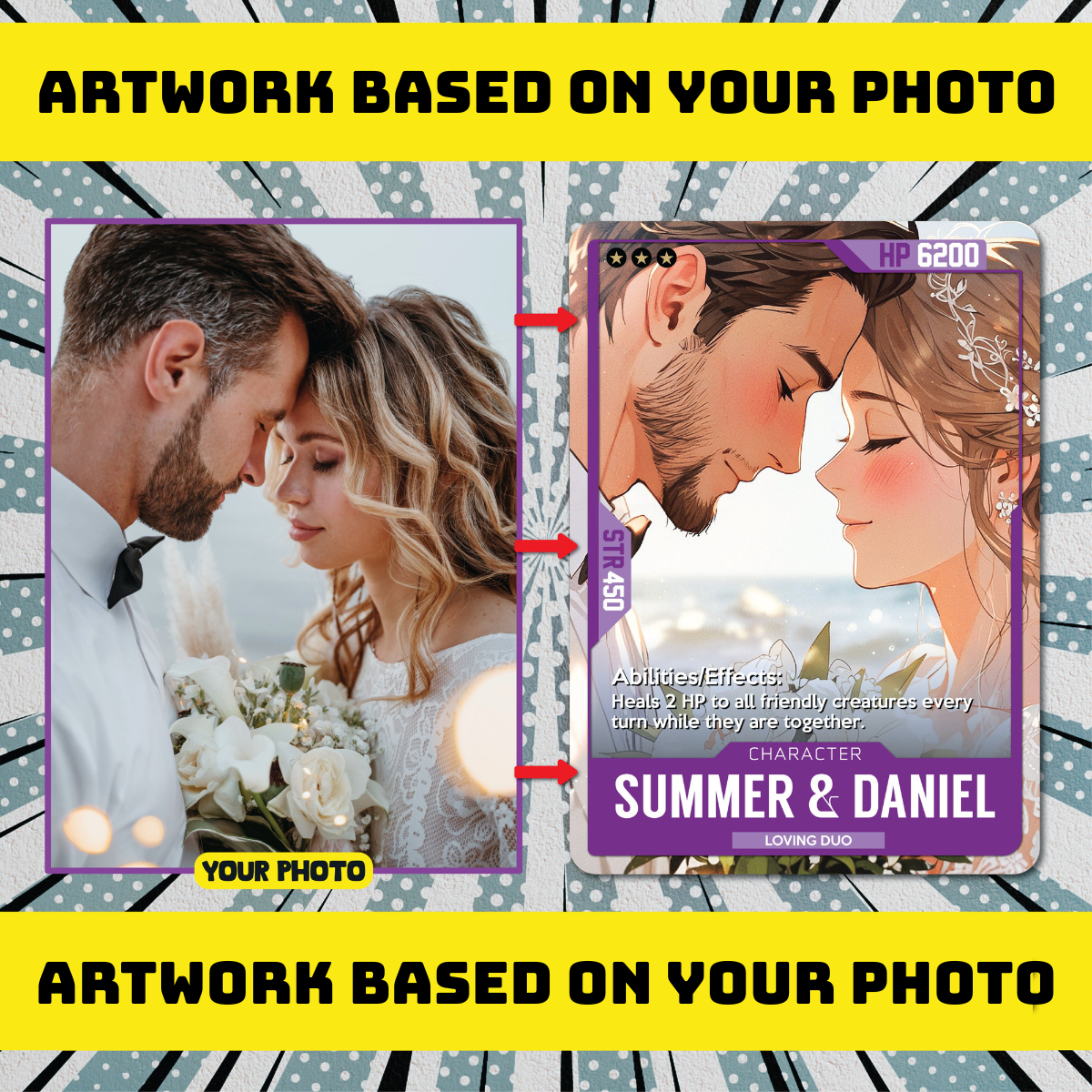 Personalised Character Trading Card, Custom Design with Photo, Holographic Cards, Father's Day, Birthday, Anniversary Gift