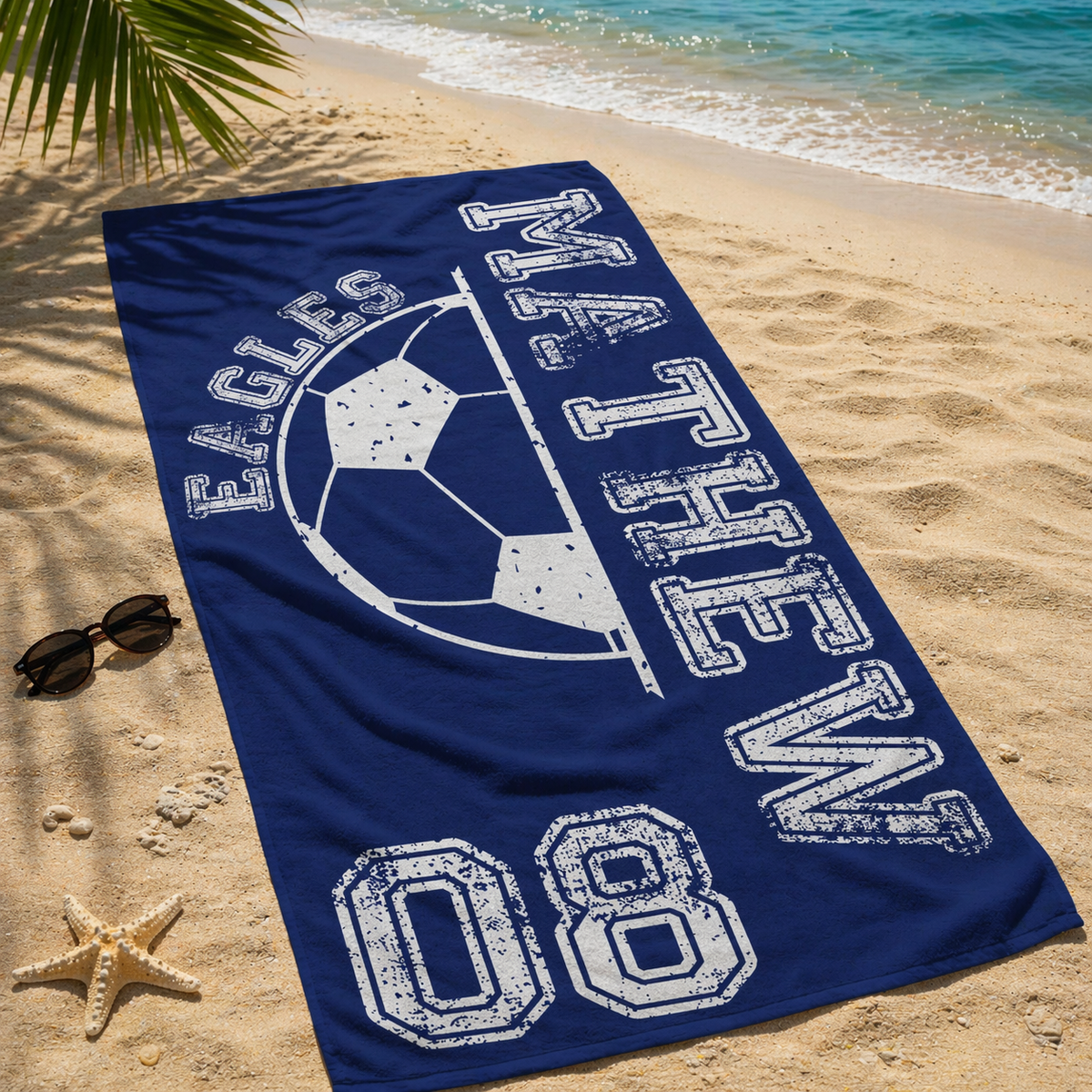 Custom Soccer Towel, Personalized Name Towel for Players, Senior Soccer Gift, Team Gift, Soccer Birthday Gift, Girls Sports Towel