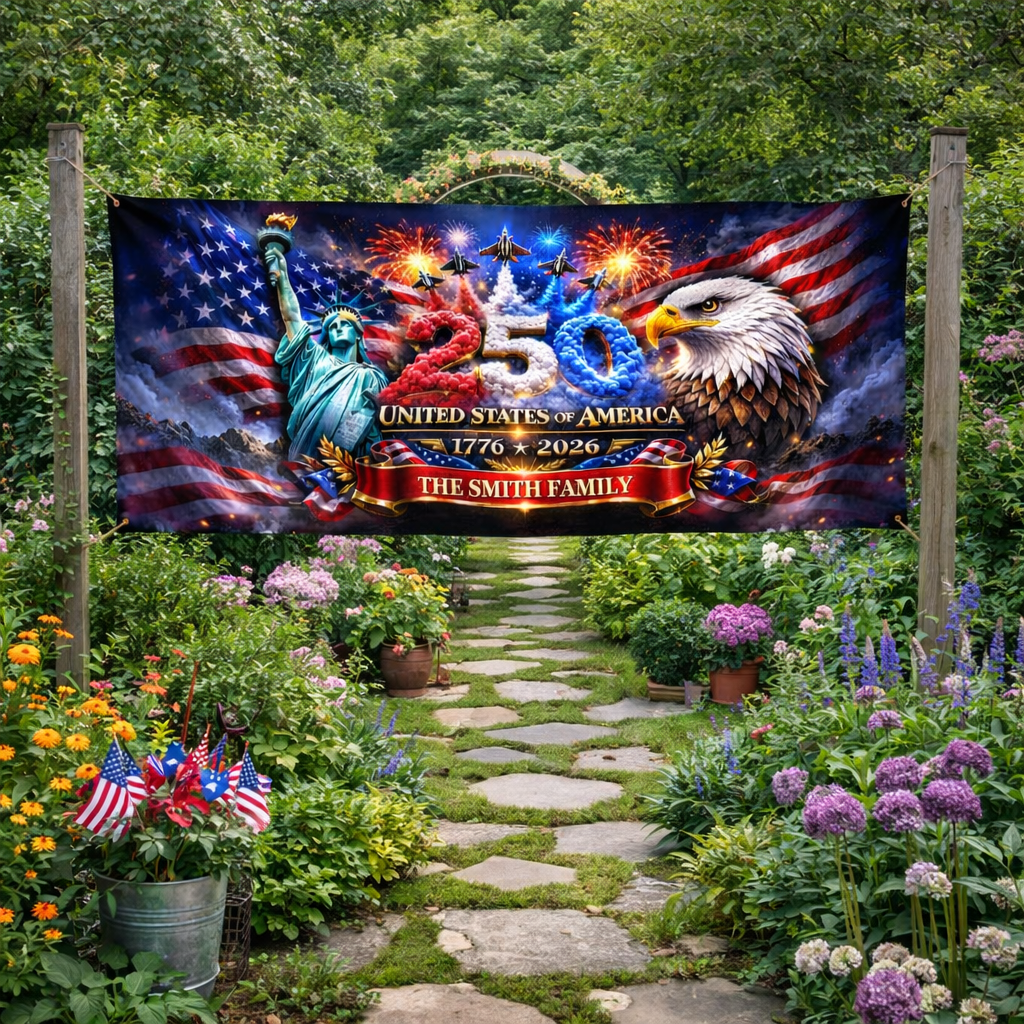 We Are Strong As One - Personalized Banner - 4th of July Gift, Patriotic Gift For Family