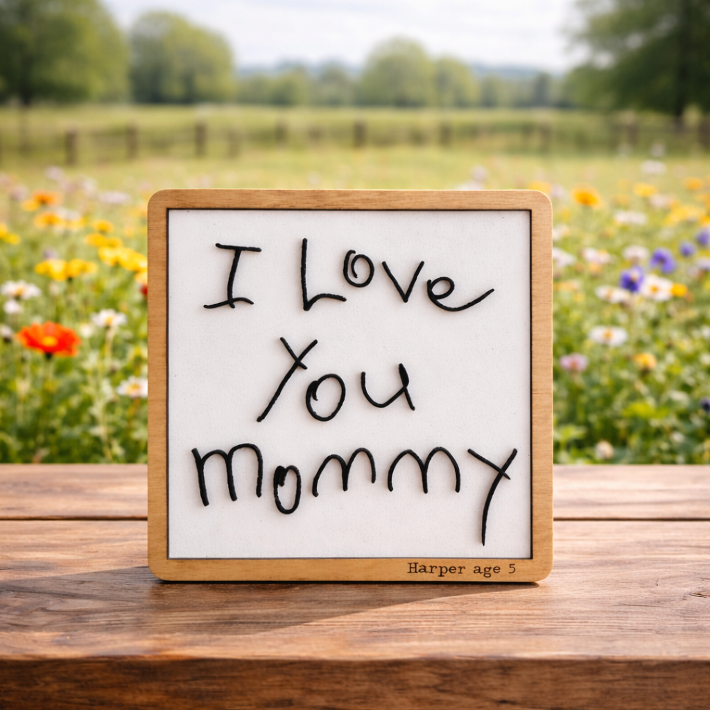 Handwriting Gift, I love you Sign, Handwriting Gift from Child, Mothers Day Gift, Gifts for Mom
