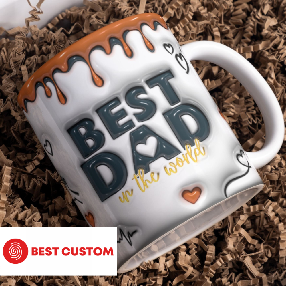 Best Dad Ever - Personalized 3D Inflated Effect Printed Mug - Gift For Father