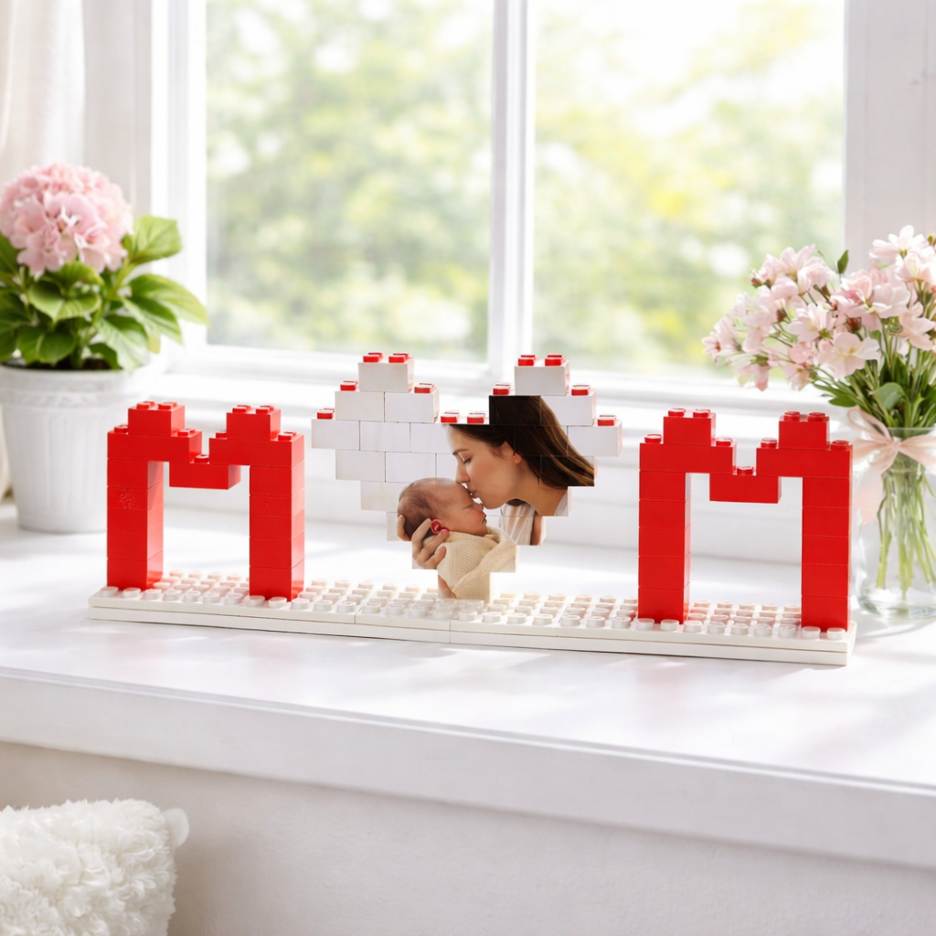 Personalized Building Blocks Puzzle, Photo Puzzle, Mom Photo Block Puzzle, Mother's Day Gift, Gift For Mom