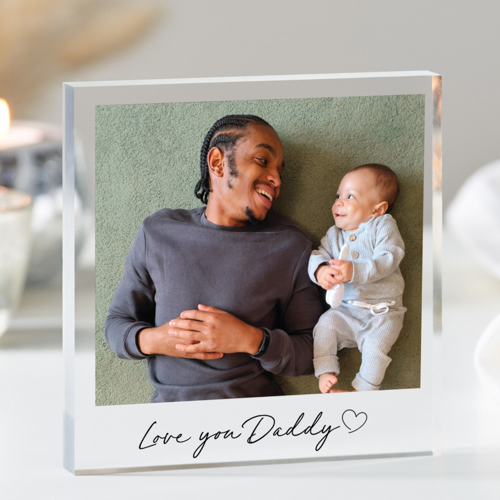 Love You Dad Custom Photo - Personalized Acrylic Plaque - Gift For Father, Father's Day, Birthday Gift