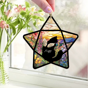 Memorial Cat Sympathy Gift For Cat Lovers, Personalized Star Shaped Suncatcher, Cat Loss Gift, Cat Remembrance Gift