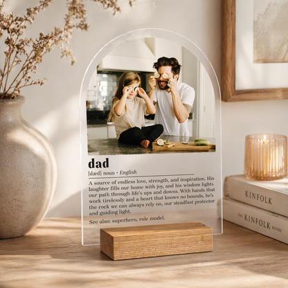 Personalized dad definition plaque, Fathers Day gifts from daughter, Personalized gifts for Dad, Custom Photo Frame, Dad christmas gifts