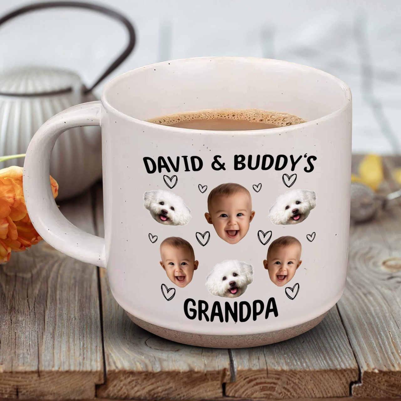Baby Face Pottery Mug, Personalized Face Pottery Mug, Your Dogs Face, Your Husband's Face , Father's Day Gift, Mother's Day Gift, Baby Photo