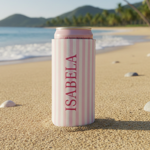 Monogrammed Slim Can Cooler Personalized Bachelorette Favor Grandmillennial Skinny Can Cooler Custom Bridal Party Gift Bridesmaid Gift Idea