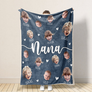 Grandma Custom Baby Face - Personalized Blanket - Gift For Grandma