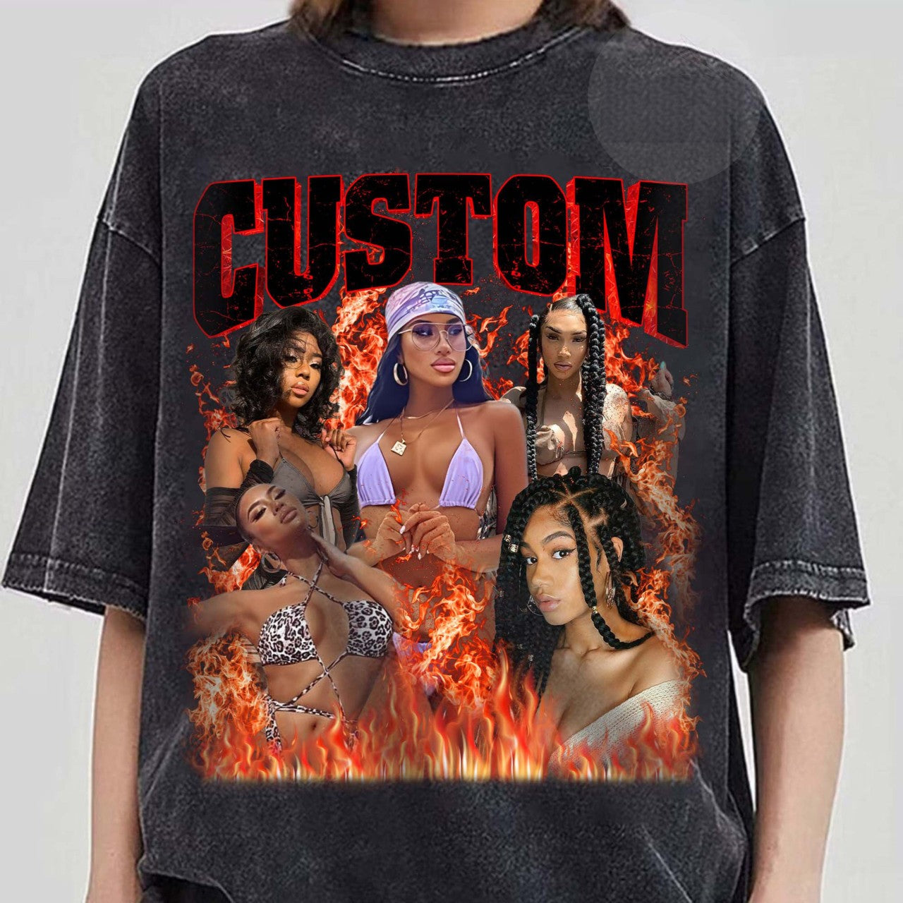Custom Bootleg Rap T shirt, Personalized Girlfriend Picture Shirt