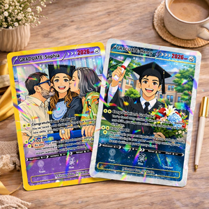 Personalized PKM Graduation Card, Custom Anime Photo Grad Gift, Gamer Graduation Card, Class Of 2026 Keepsake, Graduation Gift for Him