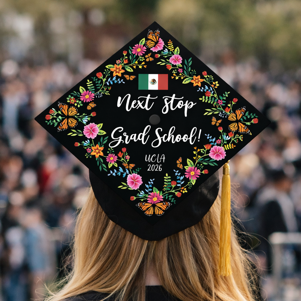 Mexican Floral Graduation Topper, Cap Decoration For Graduation 2026, Latina Graduation Gift