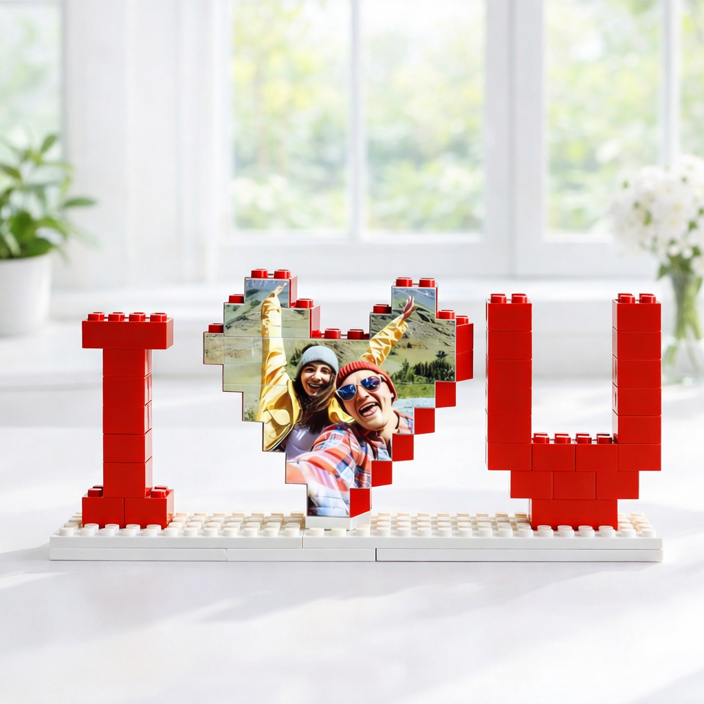 Personalized Building Blocks Puzzle, Photo Puzzle, I Love You Block Puzzle, Girlfriend, Valentine's Gifts for Her