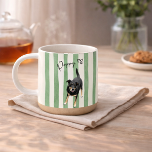 Custom Watercolor Pet Portrait Poettery Mug, Personalized Dog or Cat Photo Ceramic Cup, Unique Gift for Pet Lovers & Dog/Cat Moms