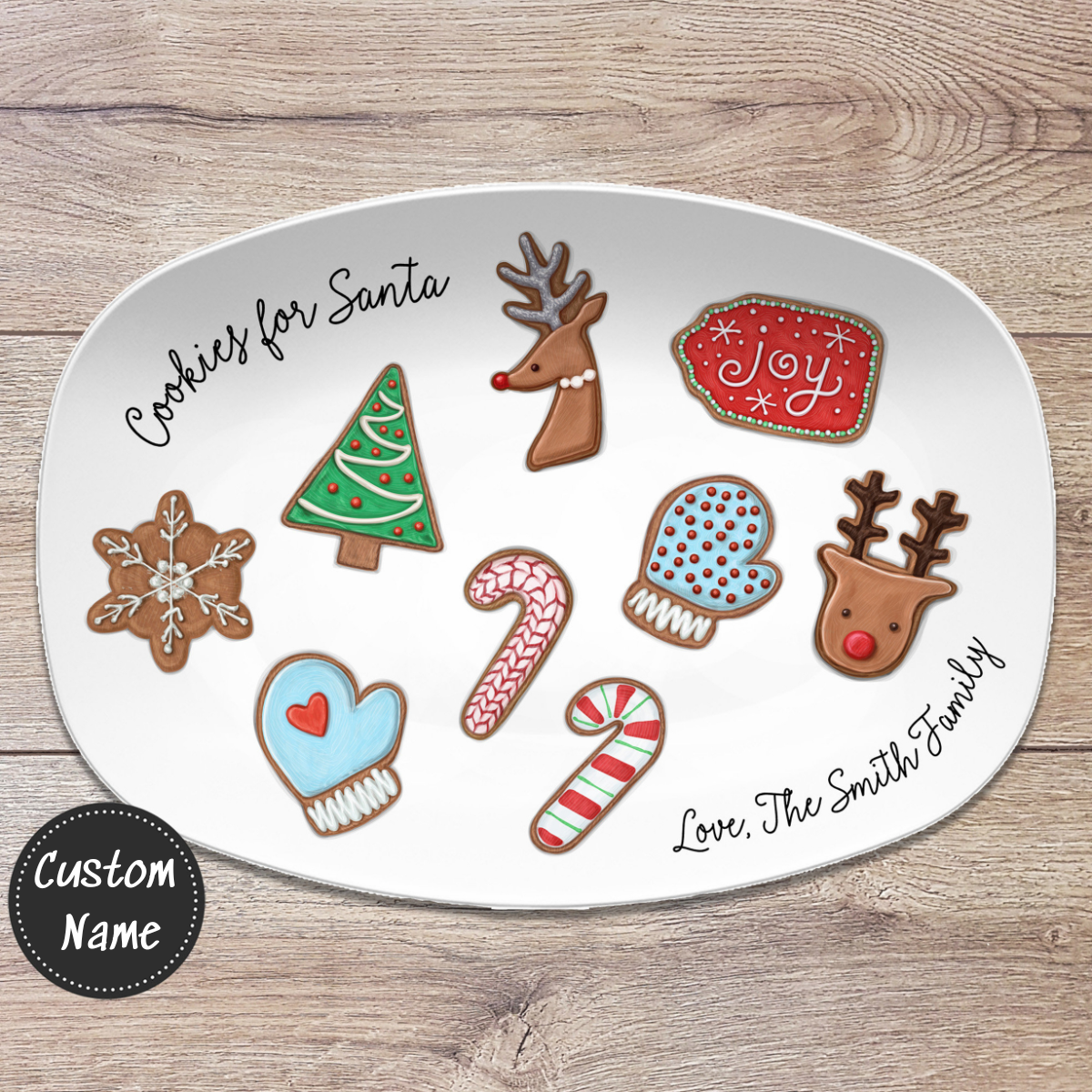 Cookies for Santa Personalized Plate, Keepsake Family Tradition, Cookies and Milk for Santa