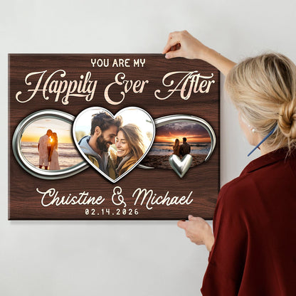 You Are My Happily Ever After Personalized Couple Photo Canvas
