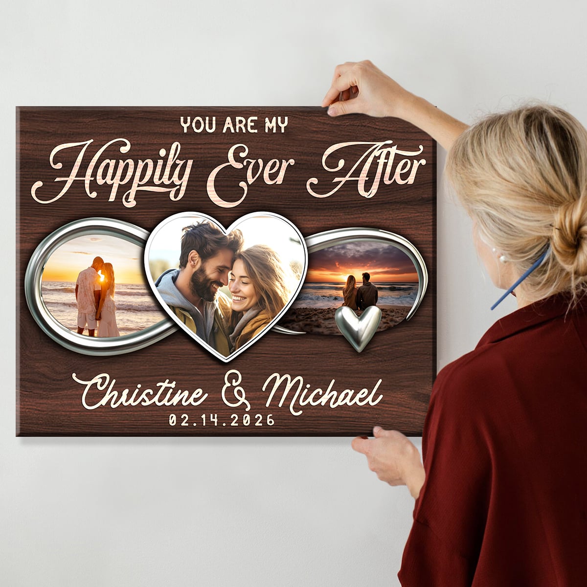 You Are My Happily Ever After Personalized Couple Photo Canvas