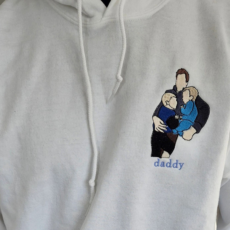 Personalized embroidered custom dad photo shirt