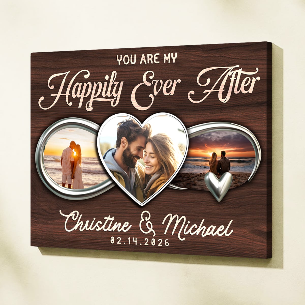 You Are My Happily Ever After Personalized Couple Photo Canvas