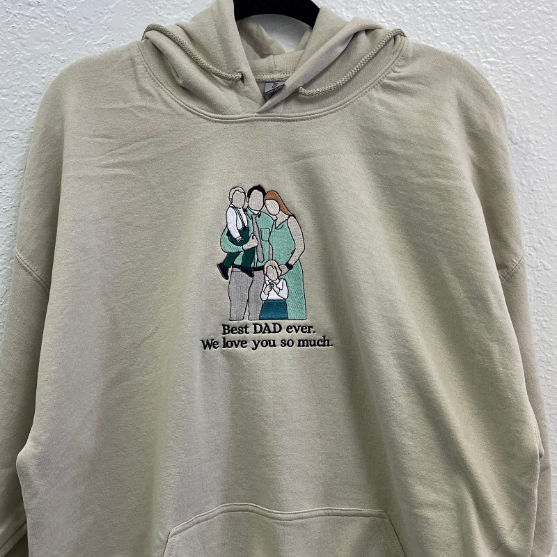 Personalized embroidered custom dad photo shirt