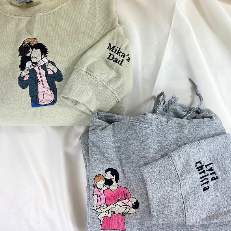 Personalized embroidered custom dad photo shirt