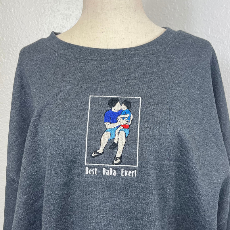 Personalized embroidered custom dad photo shirt